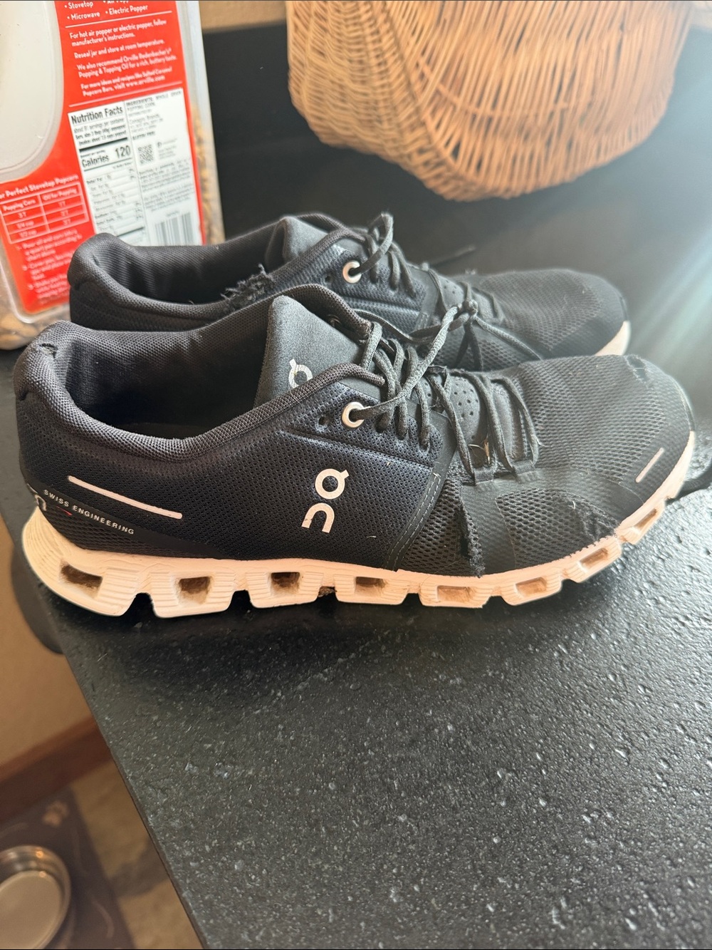 On Running Black and White Men’s Athletic Running Shoes